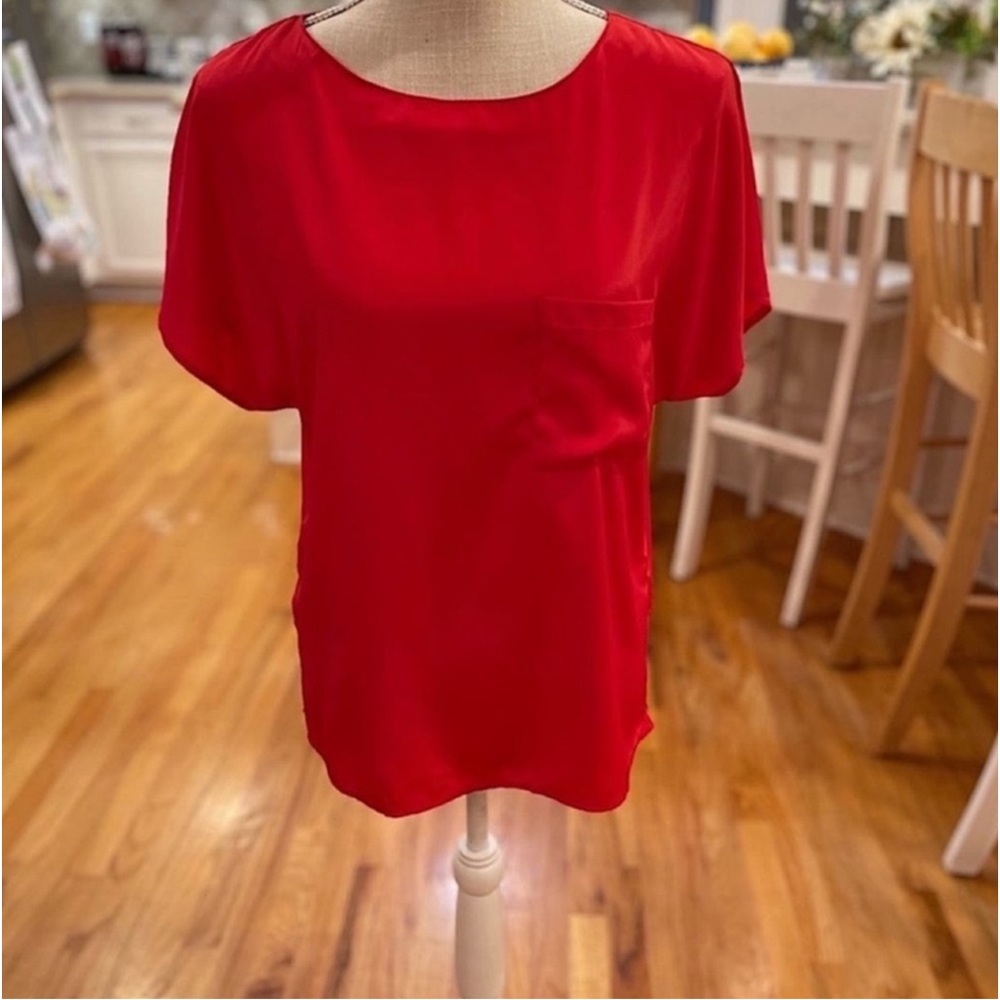 Peters & Ashley vintage red short sleeve blouse